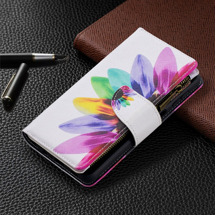 For Samsung Galaxy A32 5G Colored Drawing Pattern Zipper Horizontal Flip Leather Case with Holder & Card Slots & Wallet(Sun Flower) by buy2fix