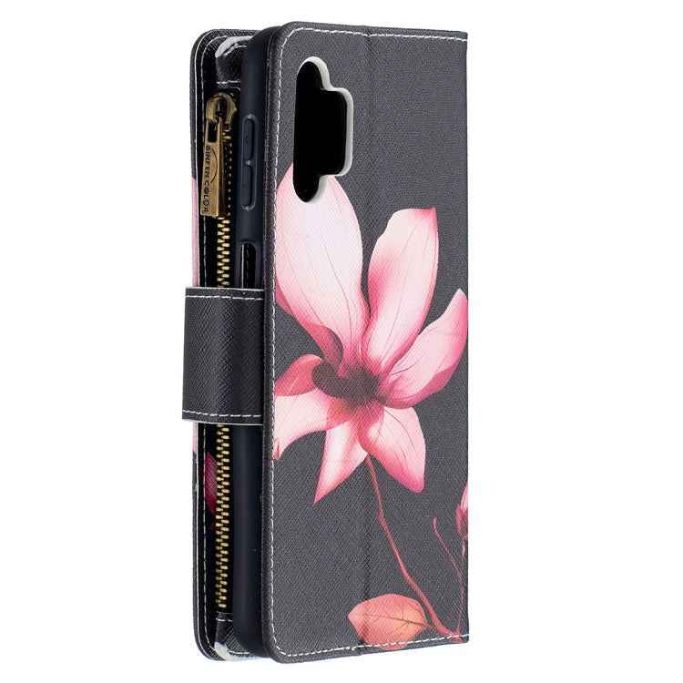 For Samsung Galaxy A32 5G Colored Drawing Pattern Zipper Horizontal Flip Leather Case with Holder & Card Slots & Wallet(Lotus) by buy2fix