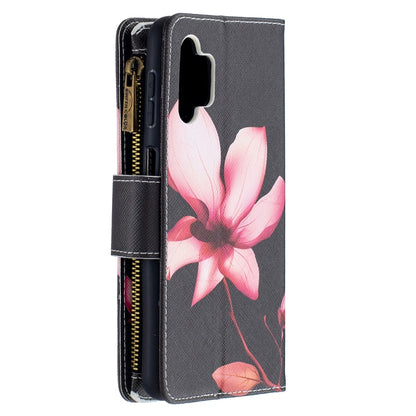 For Samsung Galaxy A32 5G Colored Drawing Pattern Zipper Horizontal Flip Leather Case with Holder & Card Slots & Wallet(Lotus) by buy2fix
