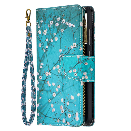 For Samsung Galaxy A52 5G / 4G Colored Drawing Pattern Zipper Horizontal Flip Leather Case with Holder & Card Slots & Wallet(Plum Blossom) by buy2fix