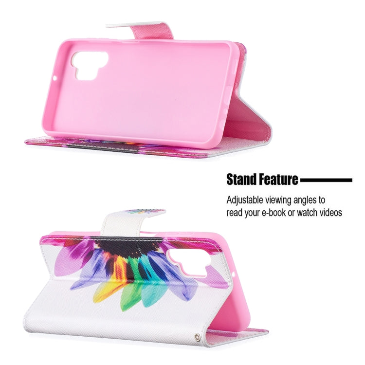 For Samsung Galaxy A32 5G Colored Drawing Pattern Horizontal Flip Leather Case with Holder & Card Slots & Wallet(Sun Flower) by buy2fix