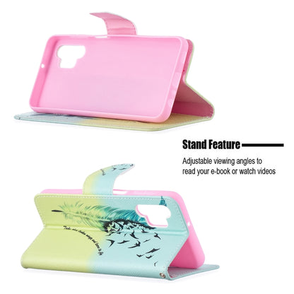 For Samsung Galaxy A32 5G Colored Drawing Pattern Horizontal Flip Leather Case with Holder & Card Slots & Wallet(Feather) by buy2fix