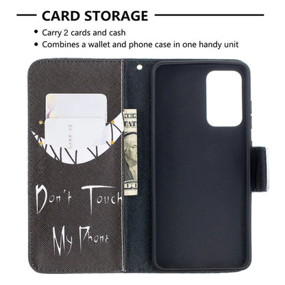 For Samsung Galaxy A52 5G / 4G Colored Drawing Pattern Horizontal Flip Leather Case with Holder & Card Slots & Wallet(Smirk) by buy2fix