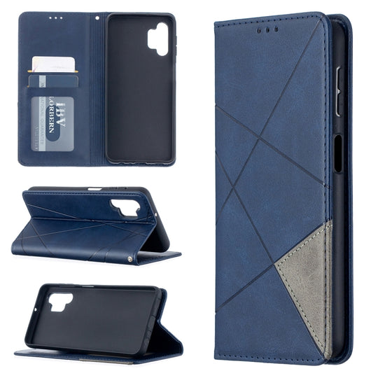 For Samsung Galaxy A32 5G Prismatic Invisible Magnetic Horizontal Flip Leather Case with Holder & Card Slots & Photo Frame(Blue)