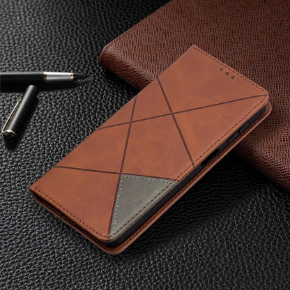 For Samsung Galaxy A32 5G Prismatic Invisible Magnetic Horizontal Flip Leather Case with Holder & Card Slots & Photo Frame(Brown) by buy2fix