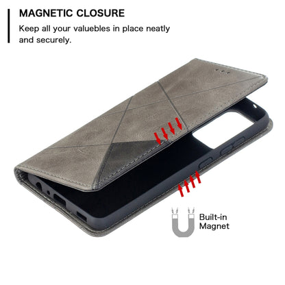 For Samsung Galaxy A52 5G / 4G Prismatic Invisible Magnetic Horizontal Flip Leather Case with Holder & Card Slots & Photo Frame(Grey) by buy2fix