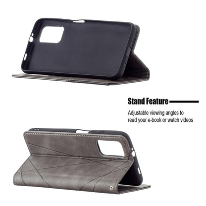 For Xiaomi Poco M3 Prismatic Invisible Magnetic Horizontal Flip Leather Case with Holder & Card Slots & Photo Frame(Grey) by buy2fix