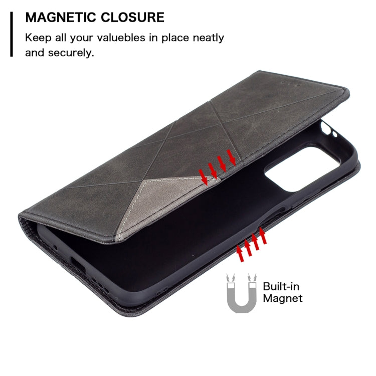 For Xiaomi Poco M3 Prismatic Invisible Magnetic Horizontal Flip Leather Case with Holder & Card Slots & Photo Frame(Black) by buy2fix