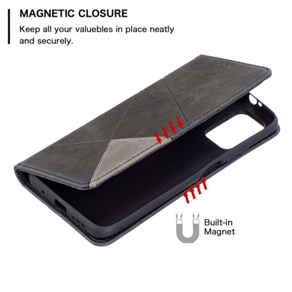 For Xiaomi Poco M3 Prismatic Invisible Magnetic Horizontal Flip Leather Case with Holder & Card Slots & Photo Frame(Black) by buy2fix