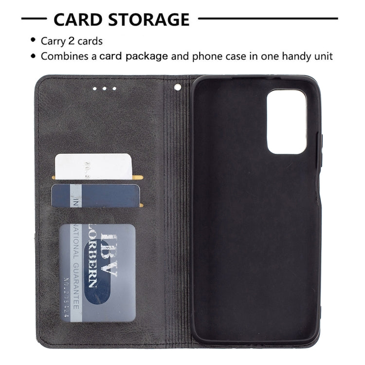 For Xiaomi Poco M3 Prismatic Invisible Magnetic Horizontal Flip Leather Case with Holder & Card Slots & Photo Frame(Black) by buy2fix