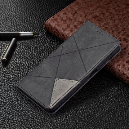 For Xiaomi Poco M3 Prismatic Invisible Magnetic Horizontal Flip Leather Case with Holder & Card Slots & Photo Frame(Black) by buy2fix