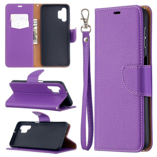 For Samsung Galaxy A32 5G Litchi Texture Pure Color Horizontal Flip PU Leather Case with Holder & Card Slots & Wallet & Lanyard(Purple) by buy2fix