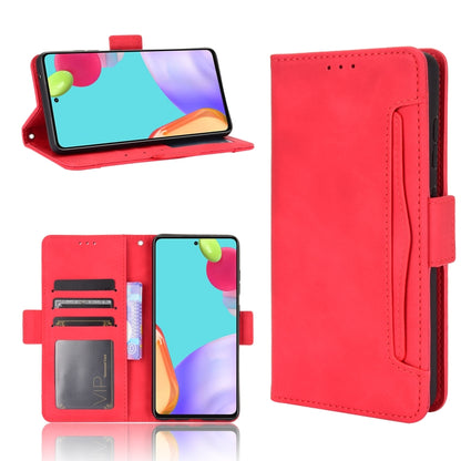 For Samsung Galaxy A52 5G Skin Feel Calf Pattern Horizontal Flip Leather Case with Holder & Card Slots & Photo Frame(Red) by buy2fix