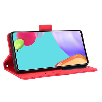 For Samsung Galaxy A52 5G Skin Feel Calf Pattern Horizontal Flip Leather Case with Holder & Card Slots & Photo Frame(Red) by buy2fix
