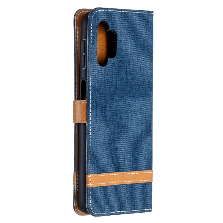 For Samsung Galaxy A32 5G Color Matching Denim Texture Horizontal Flip Leather Case with Holder & Card Slots & Wallet & Lanyard(Dark Blue) by buy2fix
