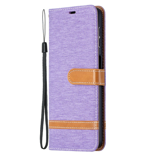 For Samsung Galaxy A32 5G Color Matching Denim Texture Horizontal Flip Leather Case with Holder & Card Slots & Wallet & Lanyard(Purple) by buy2fix