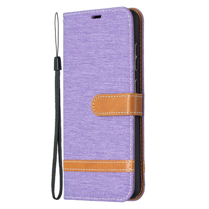 For Samsung Galaxy A52 5G / 4G Color Matching Denim Texture Horizontal Flip Leather Case with Holder & Card Slots & Wallet & Lanyard(Purple) by buy2fix