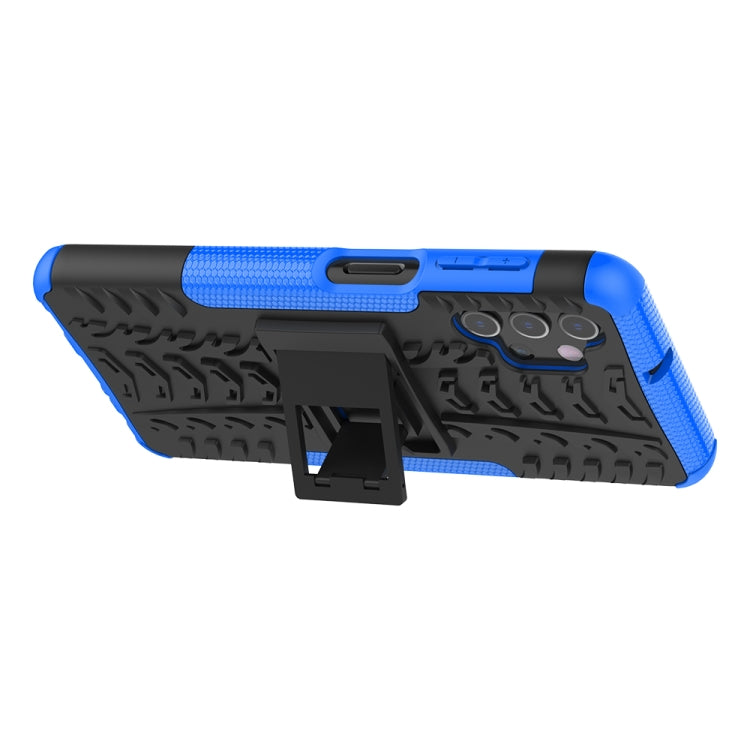 For Samsung Galaxy A32 5G Tire Texture Shockproof TPU+PC Protective Case with Holder(Blue) by buy2fix