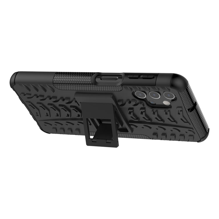 For Samsung Galaxy A32 5G Tire Texture Shockproof TPU+PC Protective Case with Holder(Black) by buy2fix