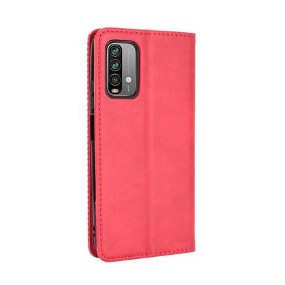 For Xiaomi Redmi 9T/ 9 Power Magnetic Buckle Retro Crazy Horse Texture Horizontal Flip Leather Case with Holder & Card Slots & Photo Frame(Red) by buy2fix