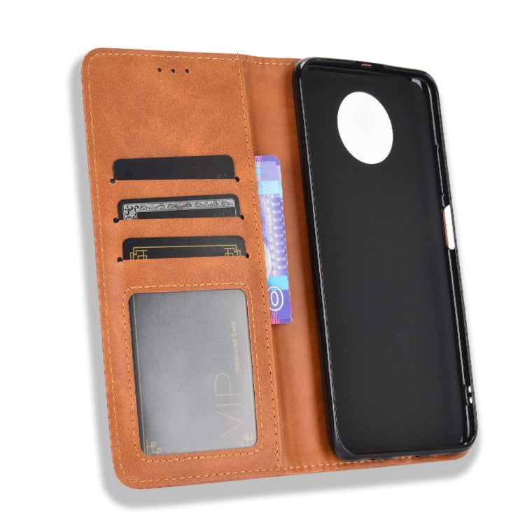 For Xiaomi Redmi Note 9T 5G / Note 9 5G Magnetic Buckle Retro Crazy Horse Texture Horizontal Flip Leather Case with Holder & Card Slots & Photo Frame(Brown) by buy2fix