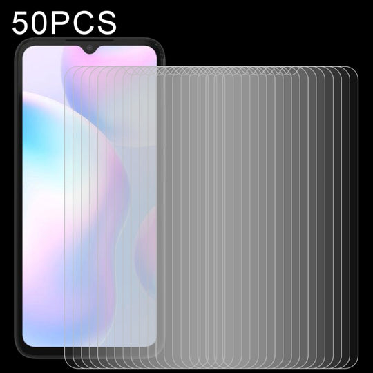 For Xiaomi Redmi 10A / 9A / 9A Sport / 9C / 9C NFC / Poco C31 / 9 Acitve 50 PCS 0.26mm 9H 2.5D Tempered Glass Film