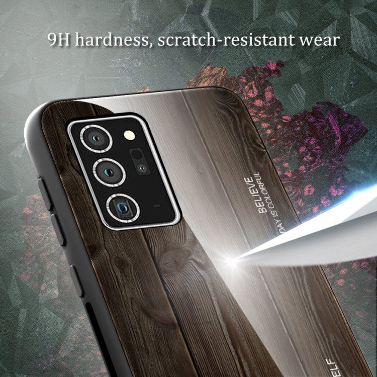 For Samsung Galaxy Note20 Ultra Wood Grain Glass Protective Case(M01) by buy2fix