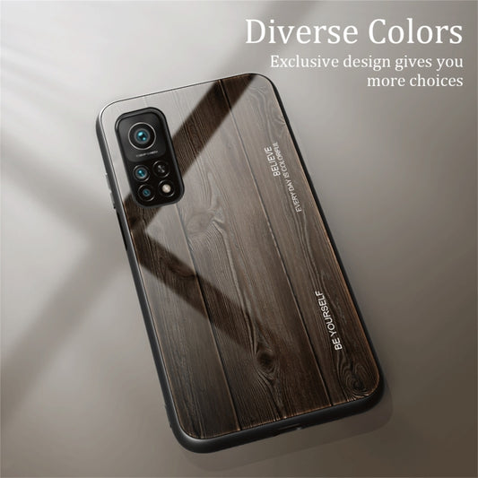 For Xiaomi 10T / 10T Pro Wood Grain Glass Protective Case(M01) by buy2fix