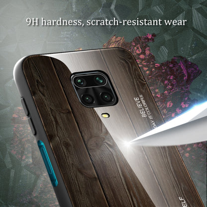 For Xiaomi Redmi Note 9S Wood Grain Glass Protective Case(M06) by buy2fix