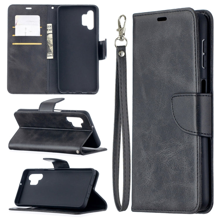 For Samsung Galaxy A32 5G Retro Lambskin Texture Pure Color Horizontal Flip PU Leather Case with Holder & Card Slots & Wallet & Lanyard(Black) by buy2fix