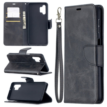 For Samsung Galaxy A32 5G Retro Lambskin Texture Pure Color Horizontal Flip PU Leather Case with Holder & Card Slots & Wallet & Lanyard(Black) by buy2fix