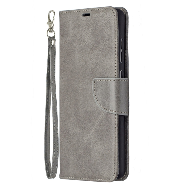 For Samsung Galaxy A72 5G / 4G Retro Lambskin Texture Pure Color Horizontal Flip PU Leather Case with Holder & Card Slots & Wallet & Lanyard(Grey) by buy2fix