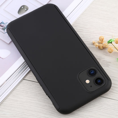 For iPhone 11 Shockproof PC Full Coverage Protective Case with Tempered Glass Film(Black) by buy2fix