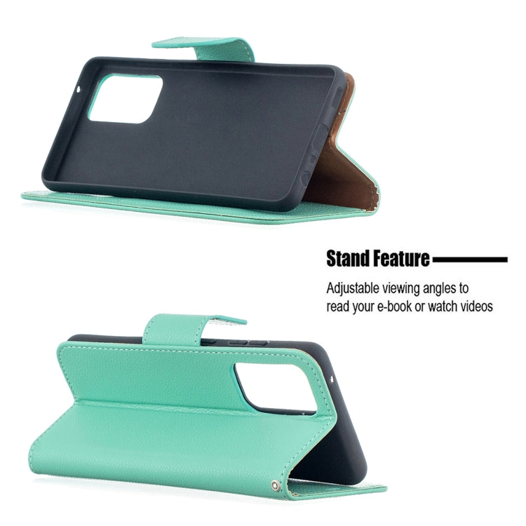 For Samsung Galaxy A52 5G / 4G Litchi Texture Pure Color Horizontal Flip PU Leather Case with Holder & Card Slots & Wallet & Lanyard(Green) by buy2fix