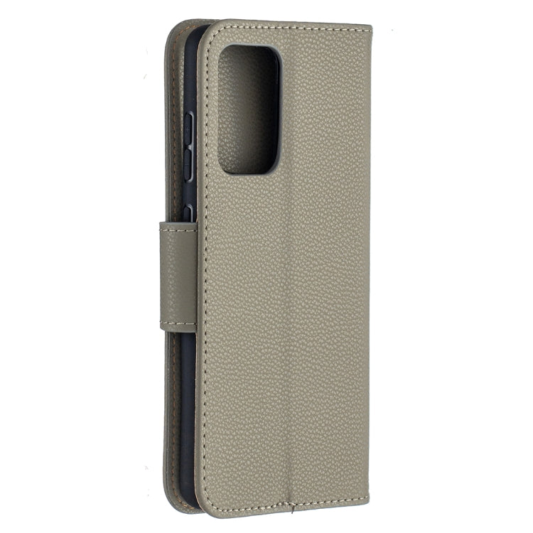 For Samsung Galaxy A52 5G / 4G Litchi Texture Pure Color Horizontal Flip PU Leather Case with Holder & Card Slots & Wallet & Lanyard(Grey) by buy2fix