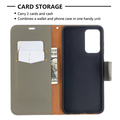 For Samsung Galaxy A52 5G / 4G Litchi Texture Pure Color Horizontal Flip PU Leather Case with Holder & Card Slots & Wallet & Lanyard(Grey) by buy2fix