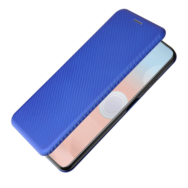 For HTC Desire 21 Pro Carbon Fiber Texture Horizontal Flip TPU + PC + PU Leather Case with Card Slot(Blue) by buy2fix