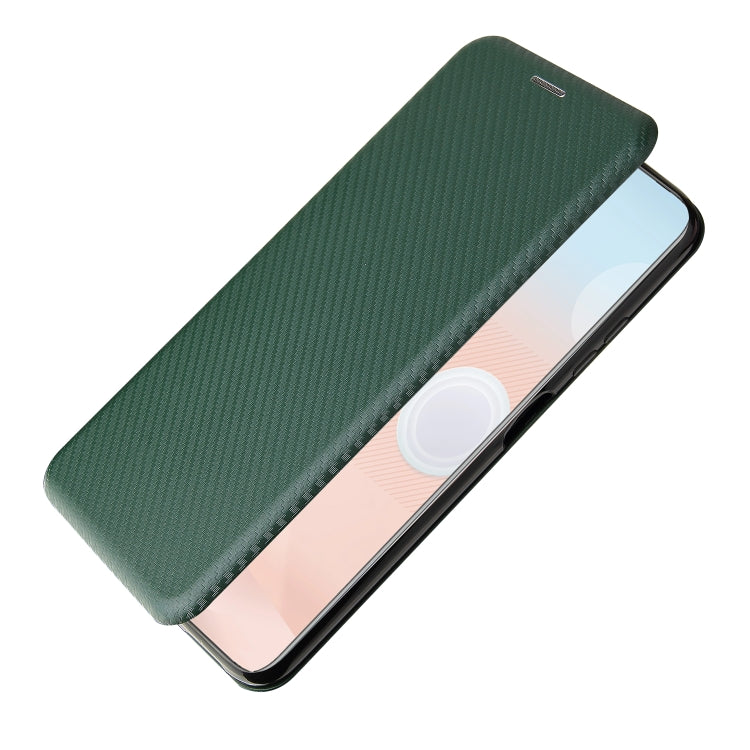 For HTC Desire 21 Pro Carbon Fiber Texture Horizontal Flip TPU + PC + PU Leather Case with Card Slot(Green) by buy2fix