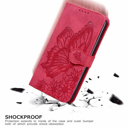For iPhone 12 / 12 Pro Retro Skin Feel Butterflies Embossing Horizontal Flip Leather Case with Holder & Card Slots & Wallet(Red) by buy2fix