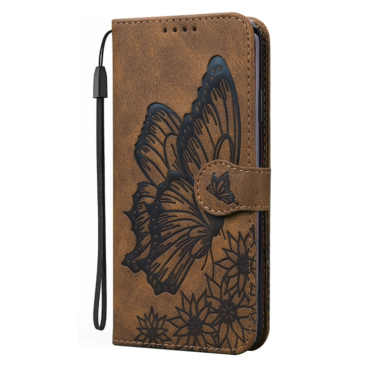 For iPhone 12 Pro Max Retro Skin Feel Butterflies Embossing Horizontal Flip Leather Case with Holder & Card Slots & Wallet(Brown) by buy2fix