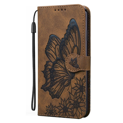 For iPhone 12 Pro Max Retro Skin Feel Butterflies Embossing Horizontal Flip Leather Case with Holder & Card Slots & Wallet(Brown) by buy2fix