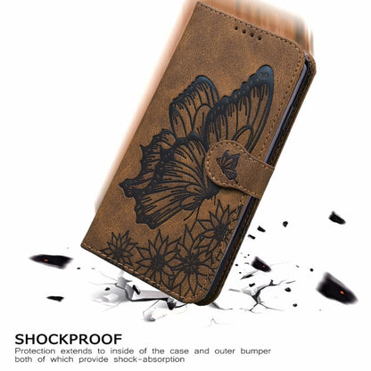 For iPhone 12 Pro Max Retro Skin Feel Butterflies Embossing Horizontal Flip Leather Case with Holder & Card Slots & Wallet(Brown) by buy2fix