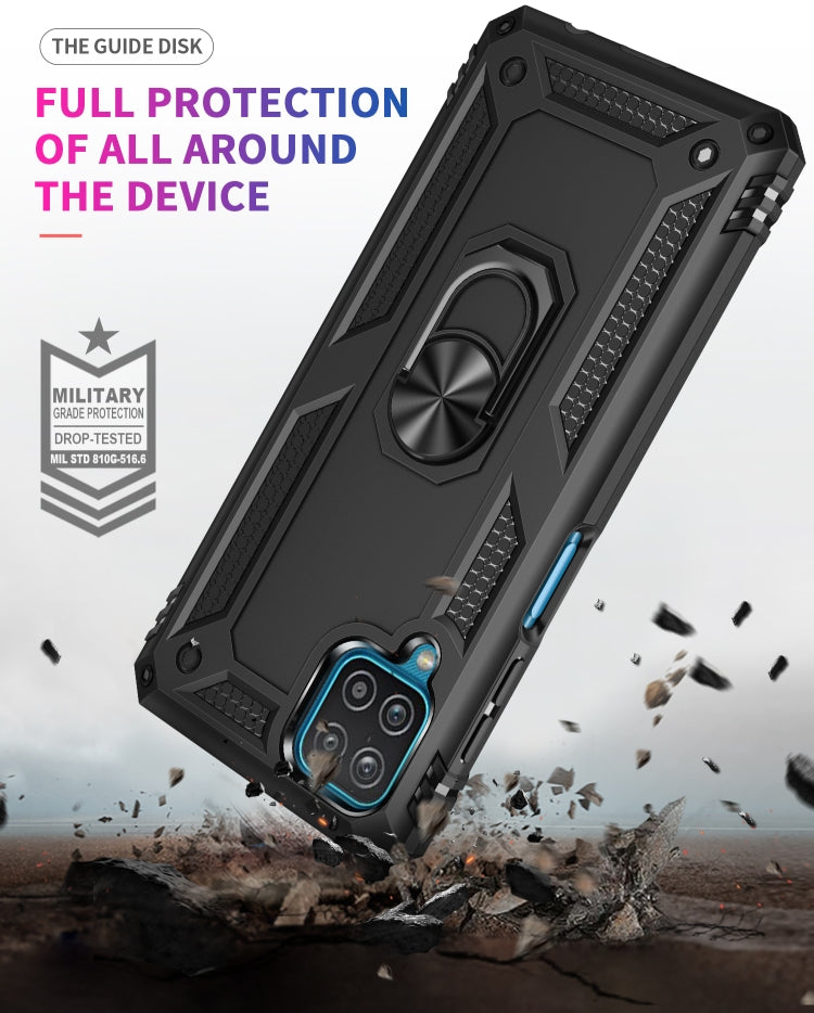 For Samsung Galaxy A12 5G Shockproof TPU + PC Protective Case with 360 Degree Rotating Holder(Black) by buy2fix