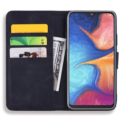 For Galaxy A20s Calf Pattern Mandala Double Folding Design Embossed Leather Case with Wallet & Holder & Card Slots(Black) by buy2fix