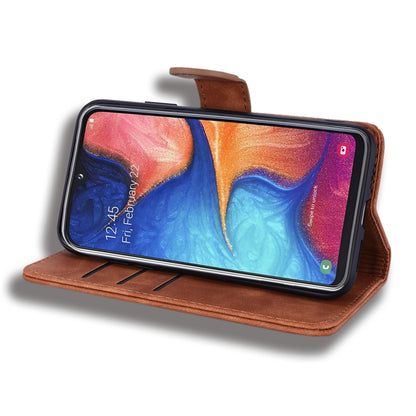 For Galaxy A30s / A50s Calf Pattern Mandala Double Folding Design Embossed Leather Case with Wallet & Holder & Card Slots(Brown) by buy2fix