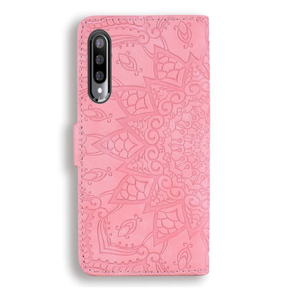 For Xiaomi Mi CC9e / Mi A3 Calf Pattern Mandala Double Folding Design Embossed Leather Case with Wallet & Holder & Card Slots(Pink) by buy2fix