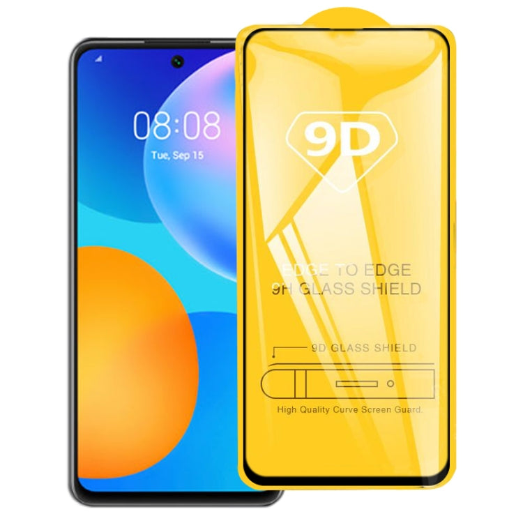 For Huawei P Smart 2021 9D Full Glue Full Screen Tempered Glass Film by PINWUYO