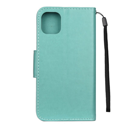 For iPhone 11 Pro Butterfly Flower Pattern Horizontal Flip Leather Case with Holder & Card Slots & Wallet(Green) by buy2fix