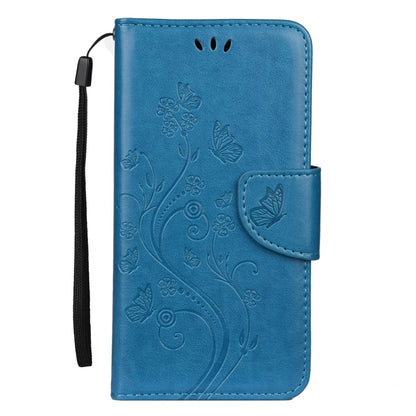 For iPhone 11 Pro Butterfly Flower Pattern Horizontal Flip Leather Case with Holder & Card Slots & Wallet(Blue) by buy2fix