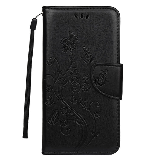 For iPhone 11 Pro Butterfly Flower Pattern Horizontal Flip Leather Case with Holder & Card Slots & Wallet(Black) by buy2fix